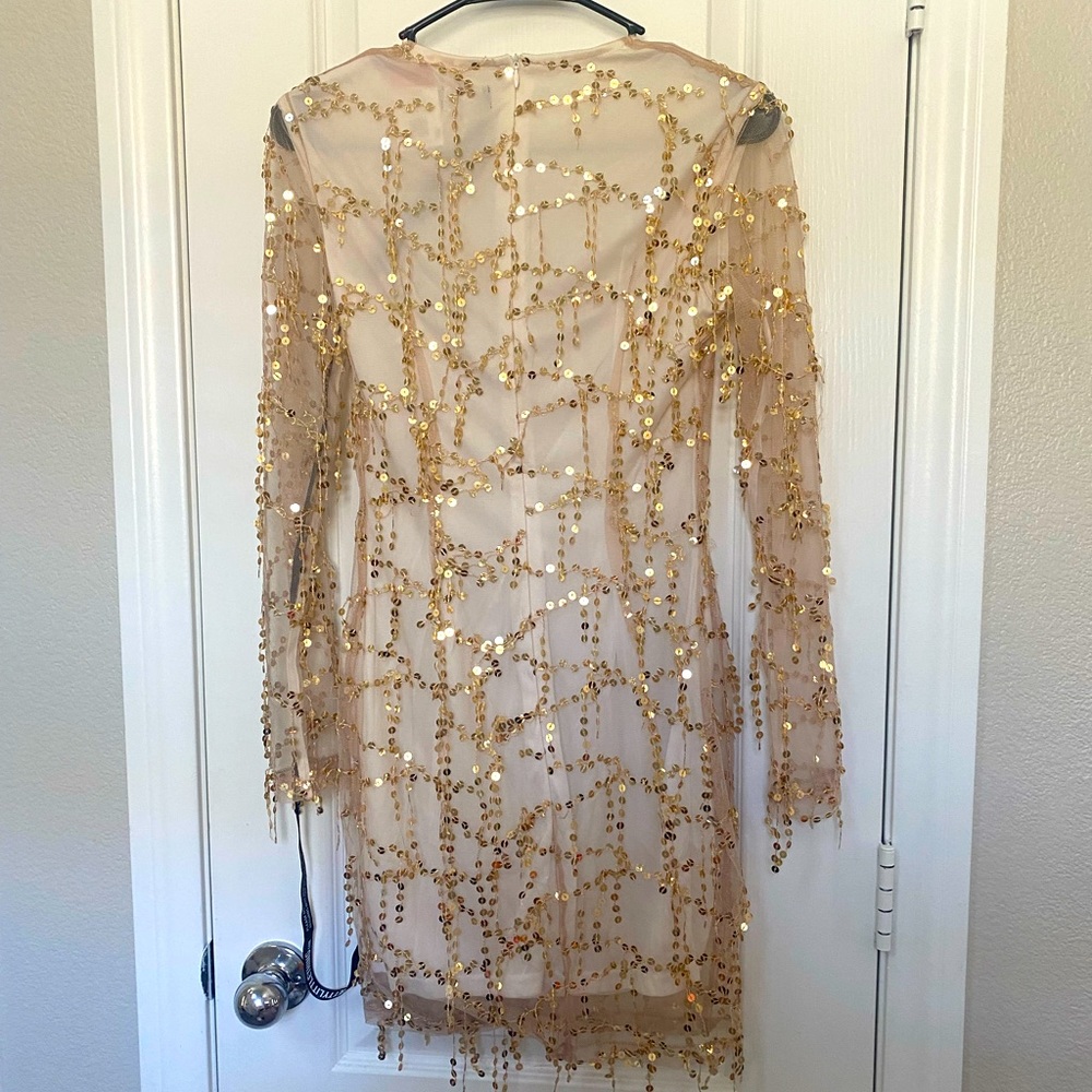 Pretty little things gold sequin accent dress size 4